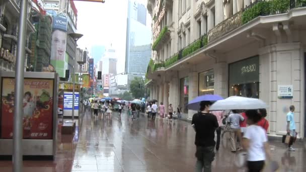 Shanghai Nanjing rue piétonne — Video